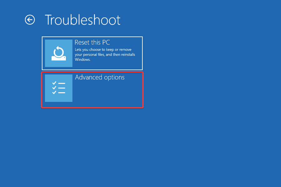 screenshot: in Windows TroubleShooting Menu